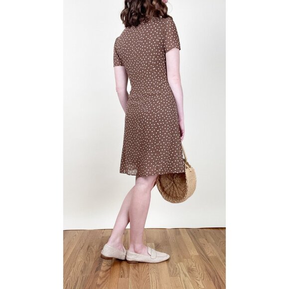 Vintage French Parisian Puff Poof Short Sleeve Mini Dress Girly Romantic Print - Picture 2 of 6